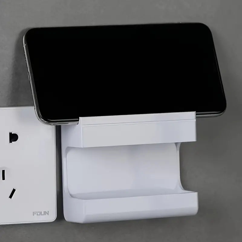 Wall Mount Phone Holder, Self-Adhesive Organizer Box