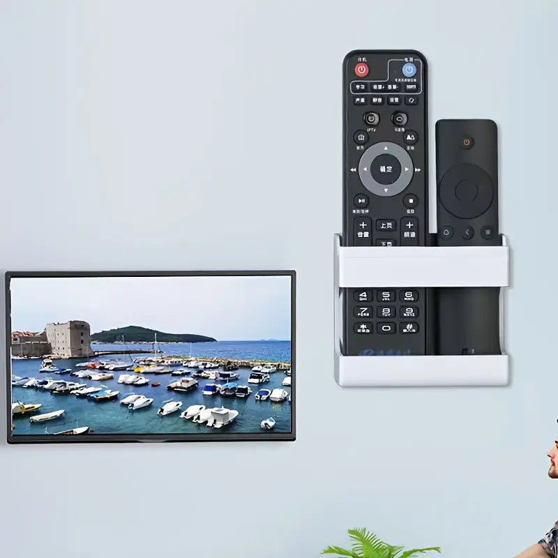 Wall Mount Phone Holder, Self-Adhesive Organizer Box