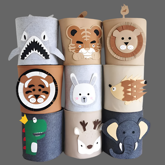 Kawaii Cotton Animal Storage Basket for Kids' Items
