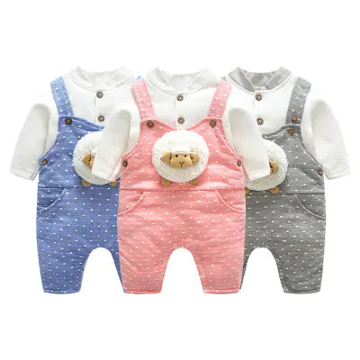 Thick Winter Baby Romper Set with Cotton Jumpsuit