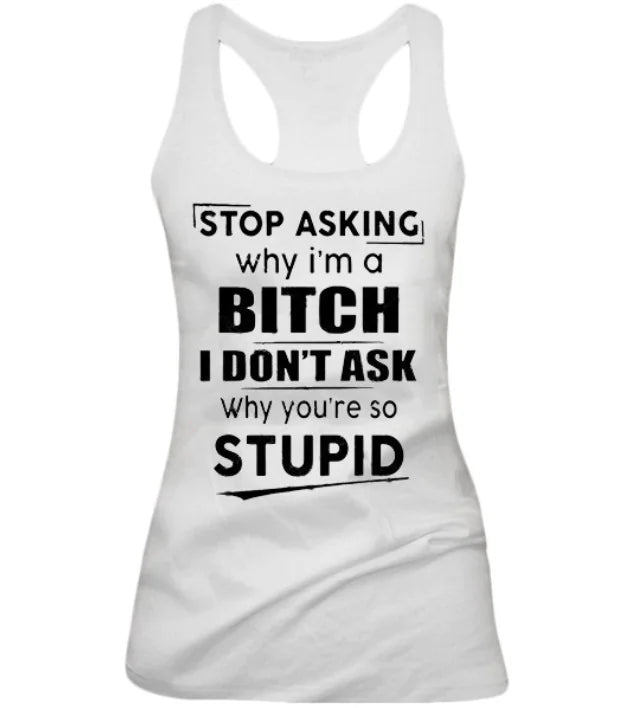 Sleeveless Sexy Tank Top with Letter Print