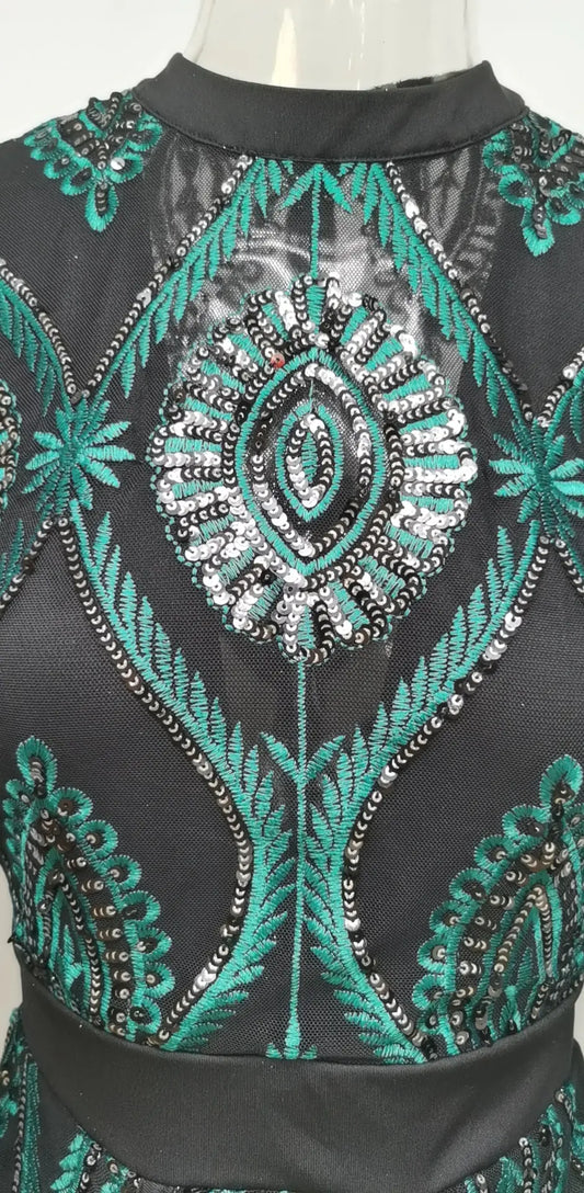 2020 New Fashion Sequined Long Sleeve Bodycon Dress