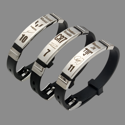 Lionel Messi Cristiano Ronaldo Neymar Football Star Stainless Steel Silicone Bracelet For Men Boy Soccer Accessory Gift