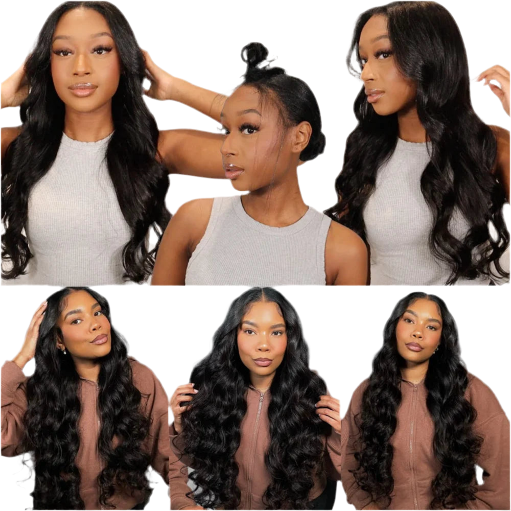 UNice Hair Upgraded Body Wave U Part Wig / V Part Wig With Elastic Drawstring 100% Human Hair Upart Wig Minimal Leave Out