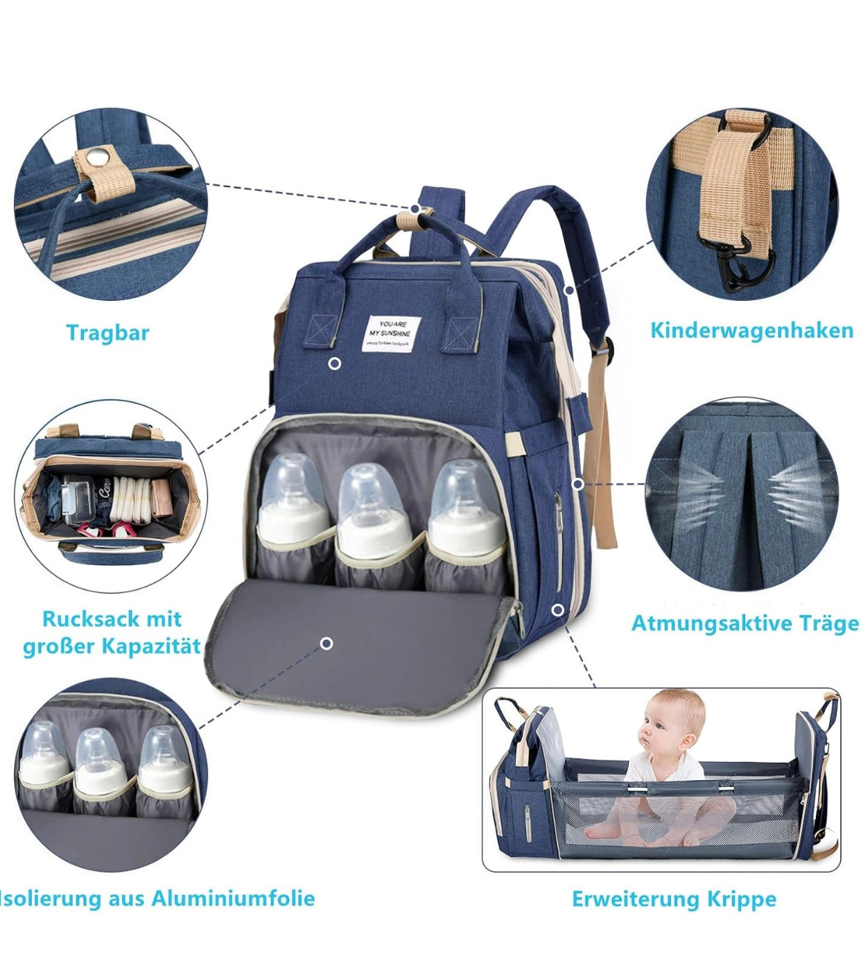 Large Capacity Mother and Baby Backpack (One Piece)
