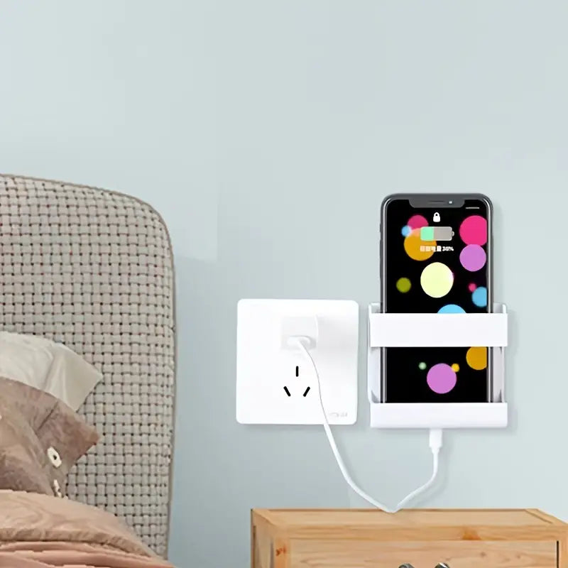 Wall Mount Phone Holder, Self-Adhesive Organizer Box