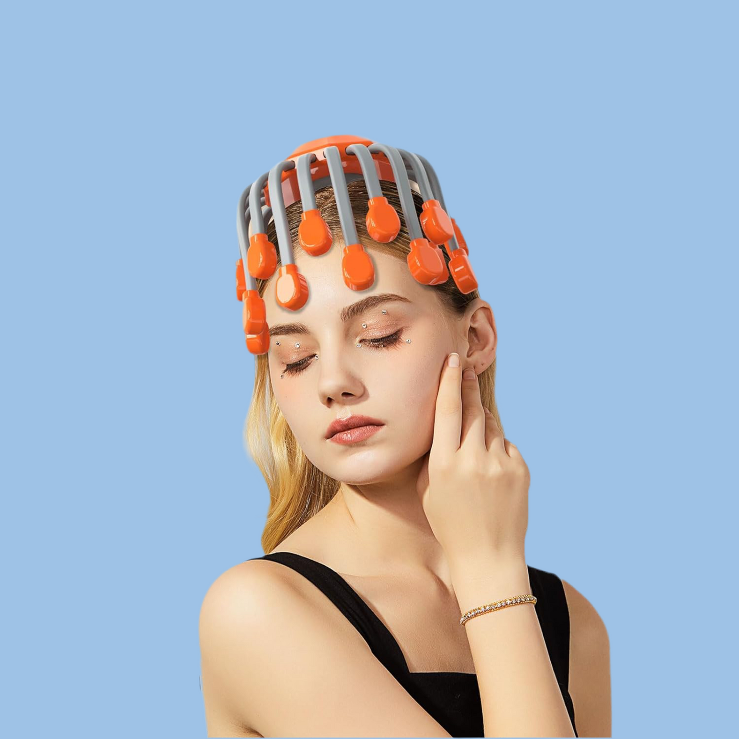Electric Scalp Massager Head Massager Scalp with 20 Independent Massage Nodes – 5 Modes & 360° Adjustable Head Massager for Stress Relief, Scalp Relaxation, and Comfort