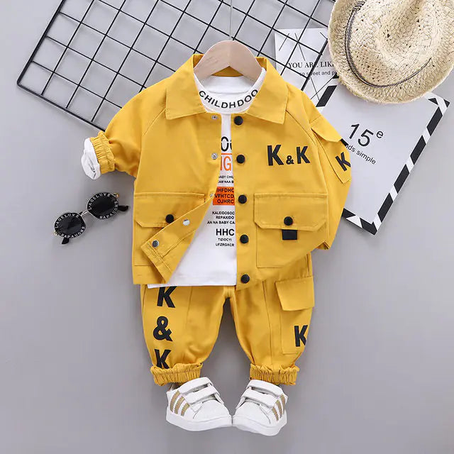Korean Letter Jacket - Western Style Children's Set