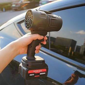 Souffleur À Jet Turbo, Dépoussiéreur À Air Super Puissant Turbo sans Fil,Mini Souffleur De Poussière Violent Portable, Souffleur À Jet Sec pour Séchage De Voiture (Noir)