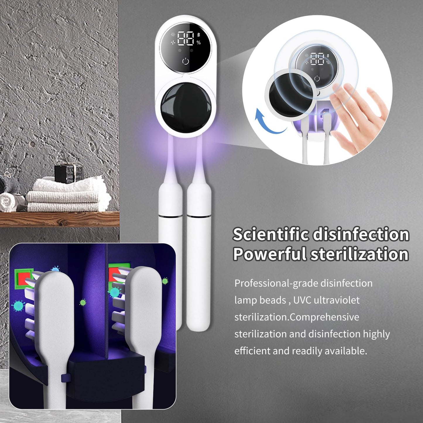 Tooth Brush Holder Sanitizer Uv Toothbrush Sanitizer Toothpaste Accessories Portable Toothbrush Sterilizer Portable Disinfectant