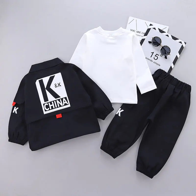 Korean Letter Jacket - Western Style Children's Set