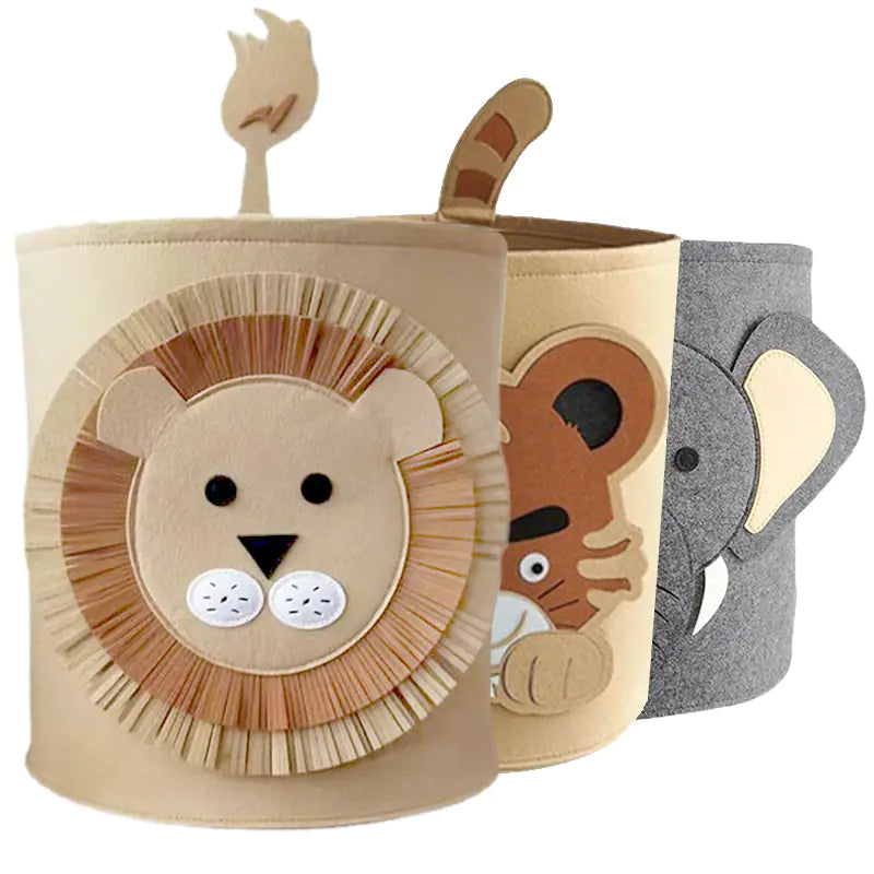 Kawaii Cotton Animal Storage Basket for Kids' Items