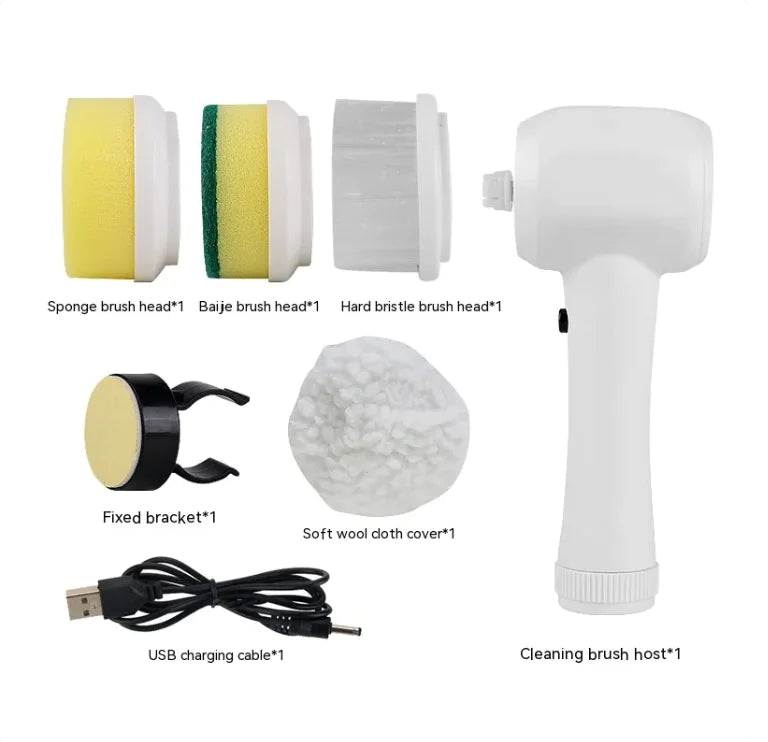 Electric Cleaning Brush 4 In 1 Spinning Scrubber Handheld Electric Cordless Cleaning Brush Portable