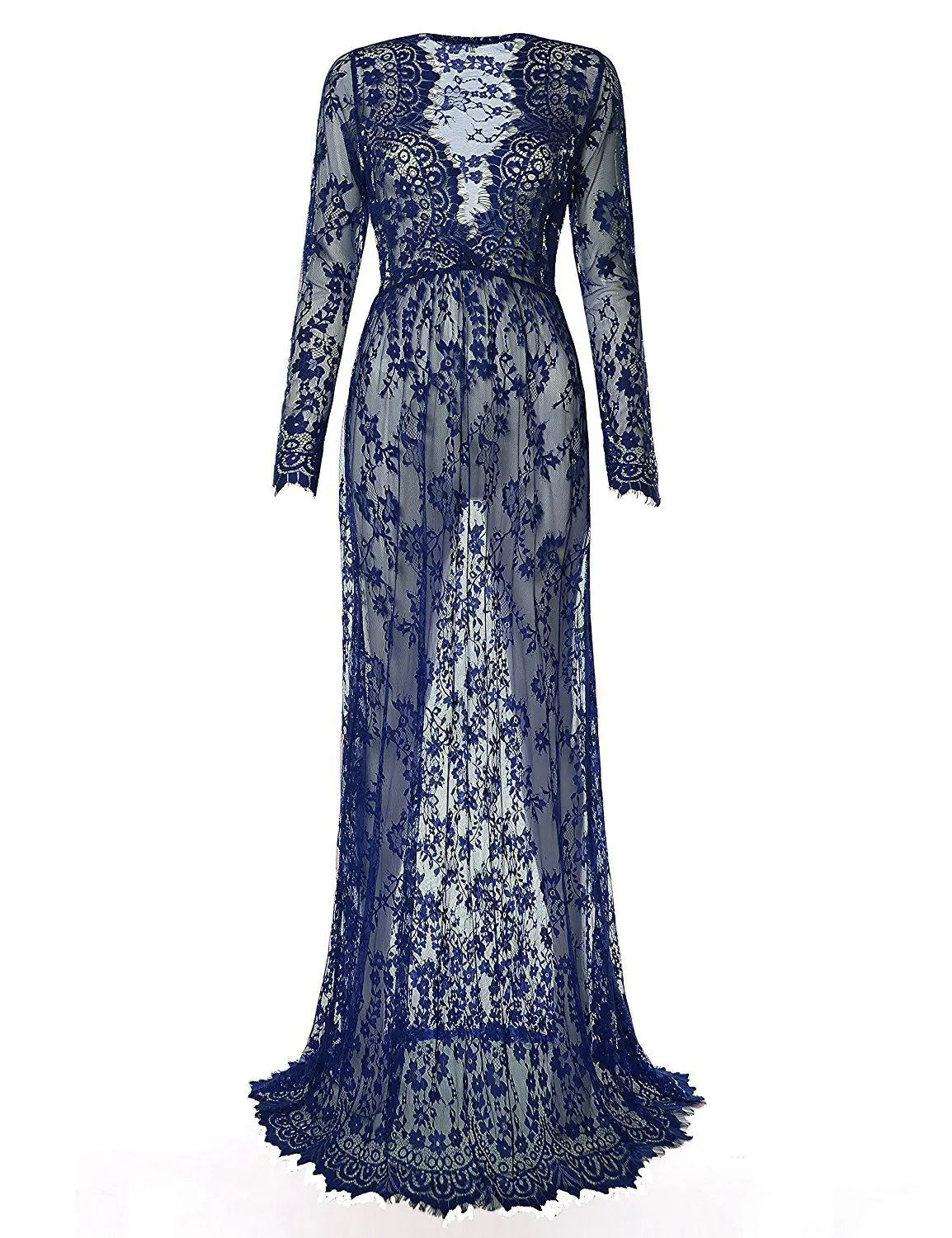 Sexy Deep V-Neck Long Sleeve Lace Bodycon Dress