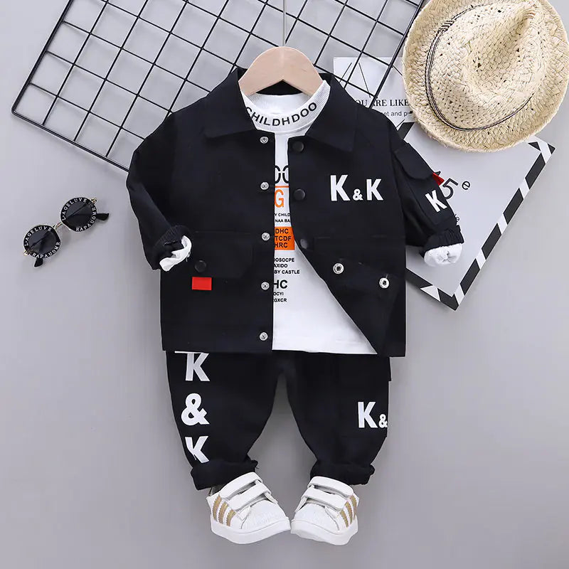 Korean Letter Jacket - Western Style Children's Set