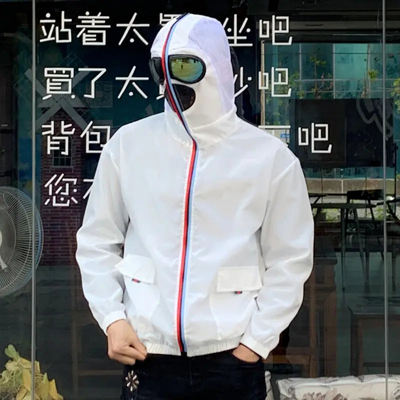 Unisex Hooded Sunglasses Protective Jacket for Sun Protection