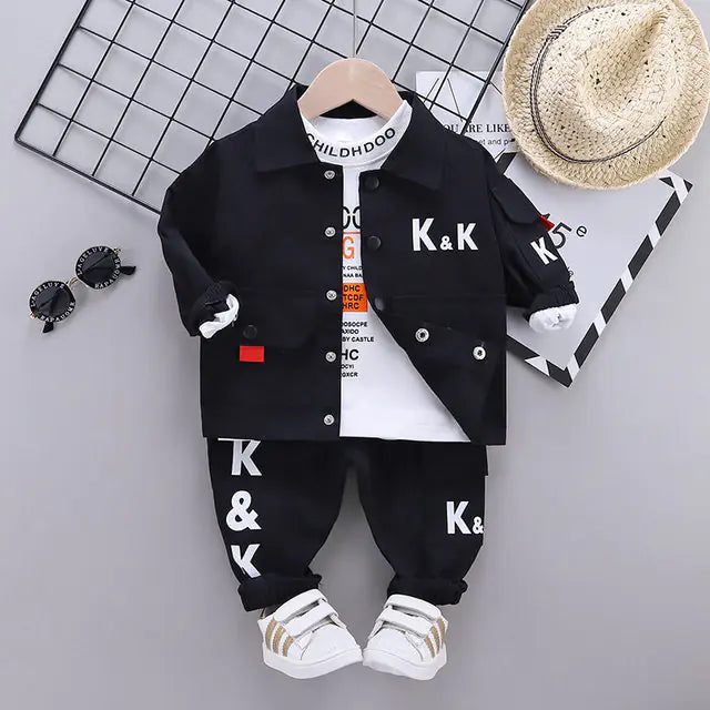 Korean Letter Jacket - Western Style Children's Set