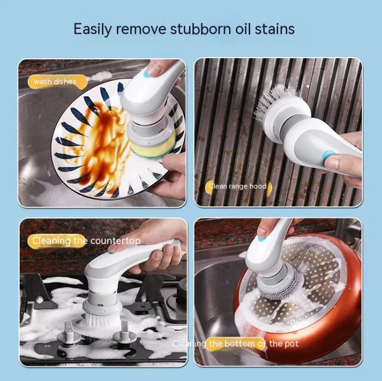 Electric Cleaning Brush 4 In 1 Spinning Scrubber Handheld Electric Cordless Cleaning Brush Portable