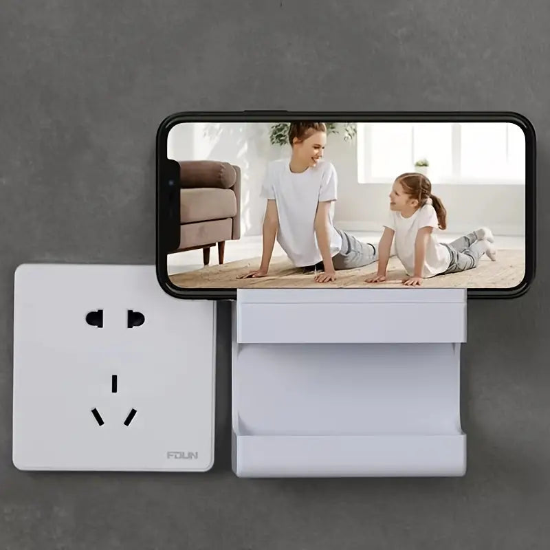 Wall Mount Phone Holder, Self-Adhesive Organizer Box