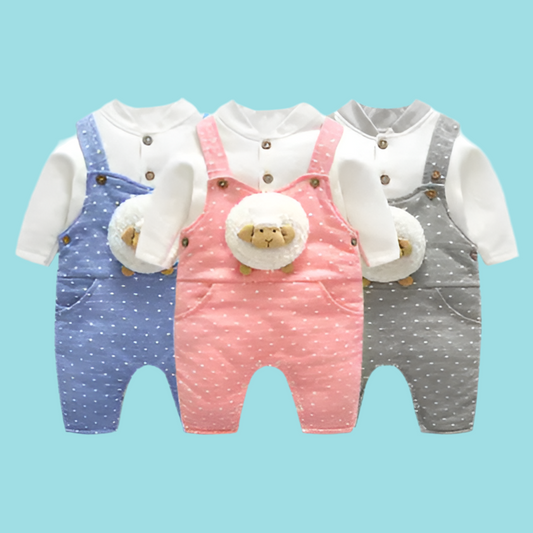 Thick Winter Baby Romper Set with Cotton Jumpsuit