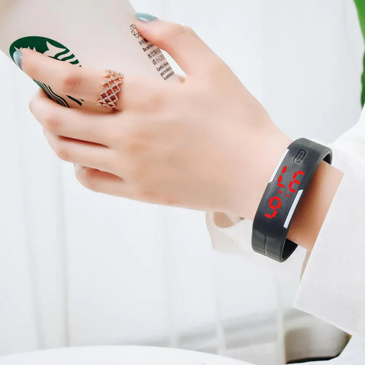 Waterproof LED Silicone Sports Watch for Students