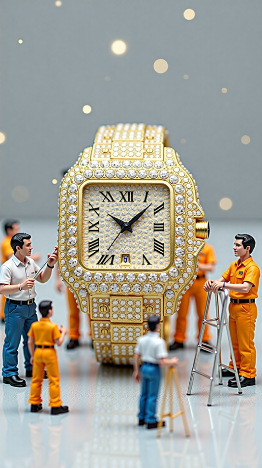 Iced Moissanite Bust Down Watch - Unisex Hip Hop Style