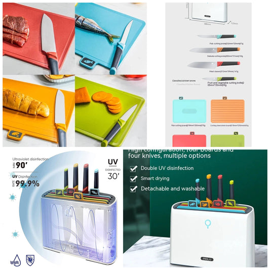 Smart UV Knife Holder: Removable & Washable for a Clean Kitchen Experience!