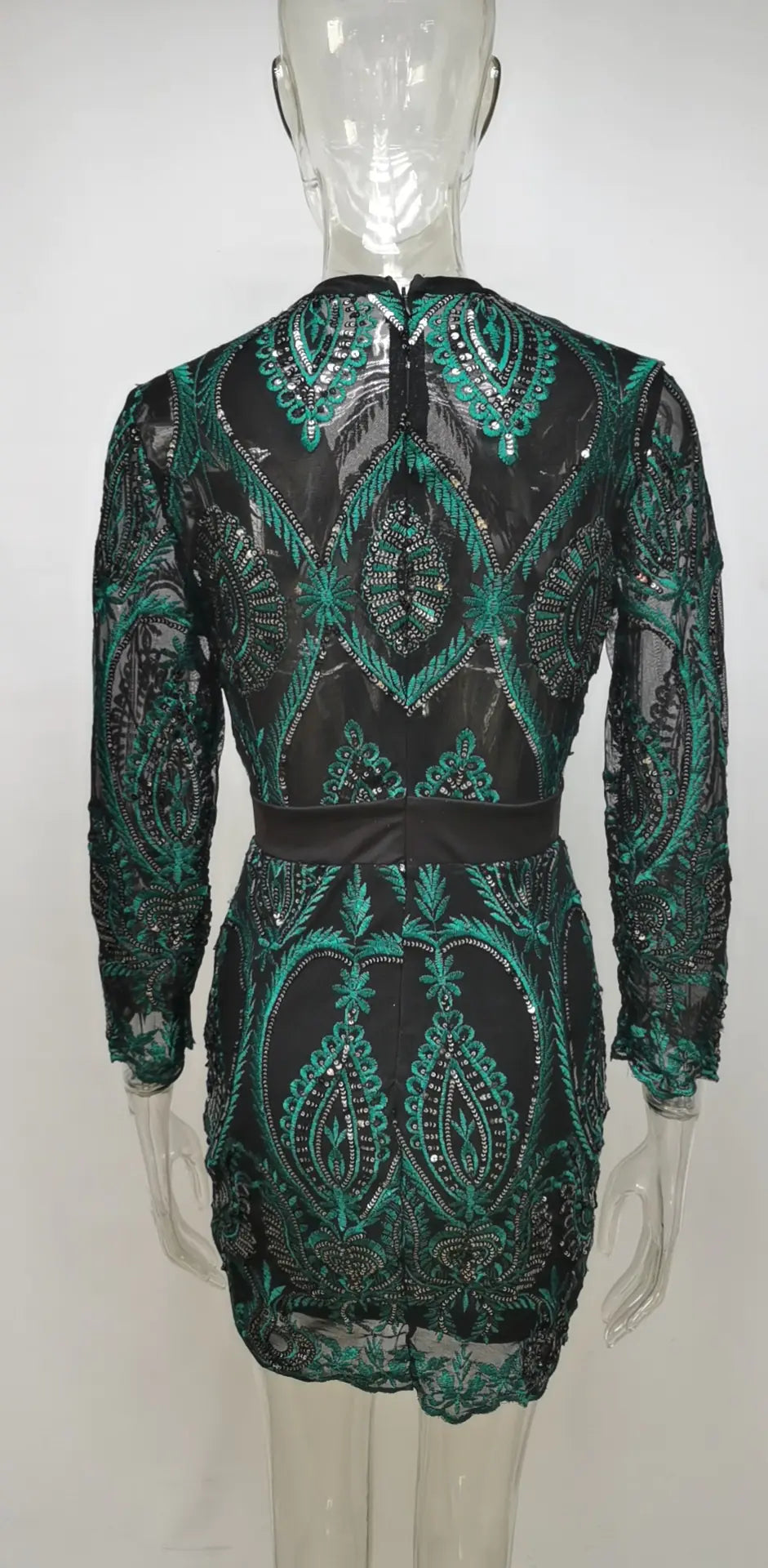2020 New Fashion Sequined Long Sleeve Bodycon Dress