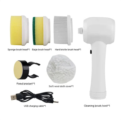 Electric Cleaning Brush 4 In 1 Spinning Scrubber Handheld Electric Cordless Cleaning Brush Portable