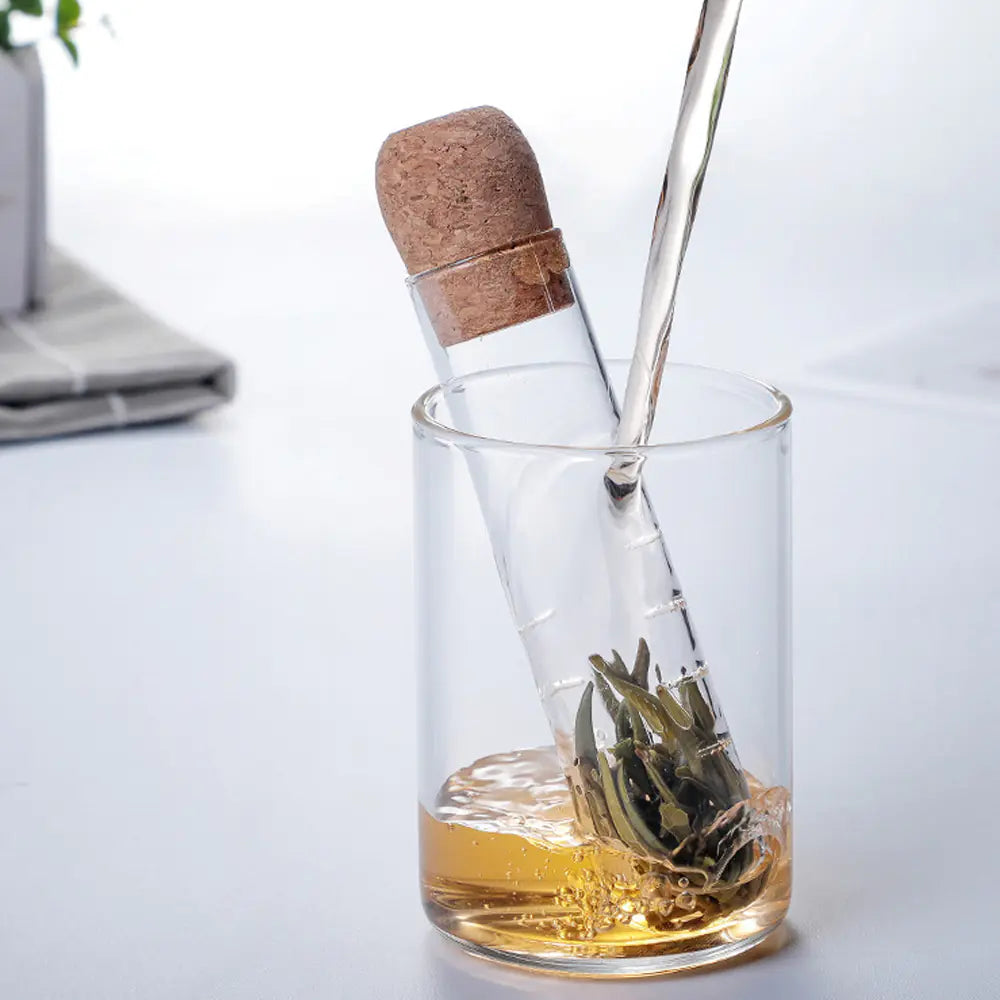 Tea Maker Set with Glass Tube Strainer and Tools