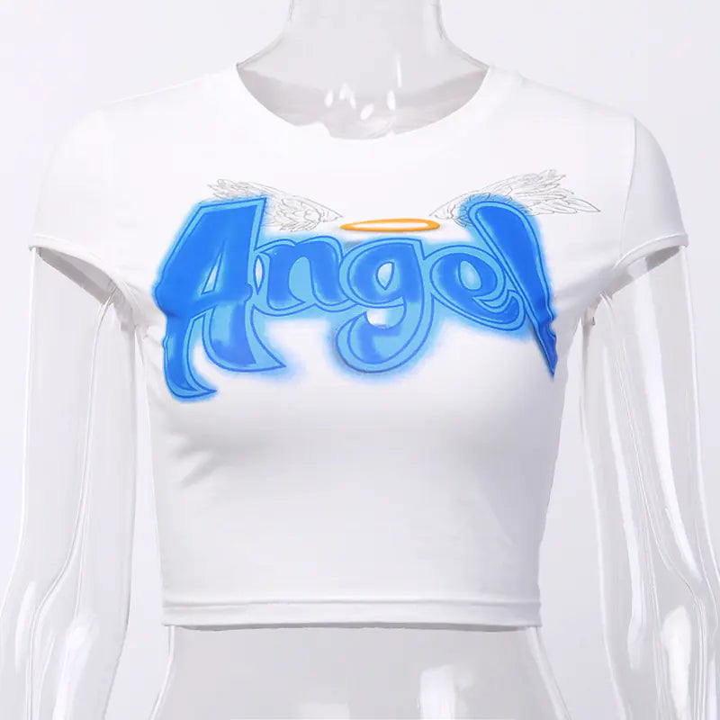 Summer Short Sleeve Crop Top T-Shirt for Women