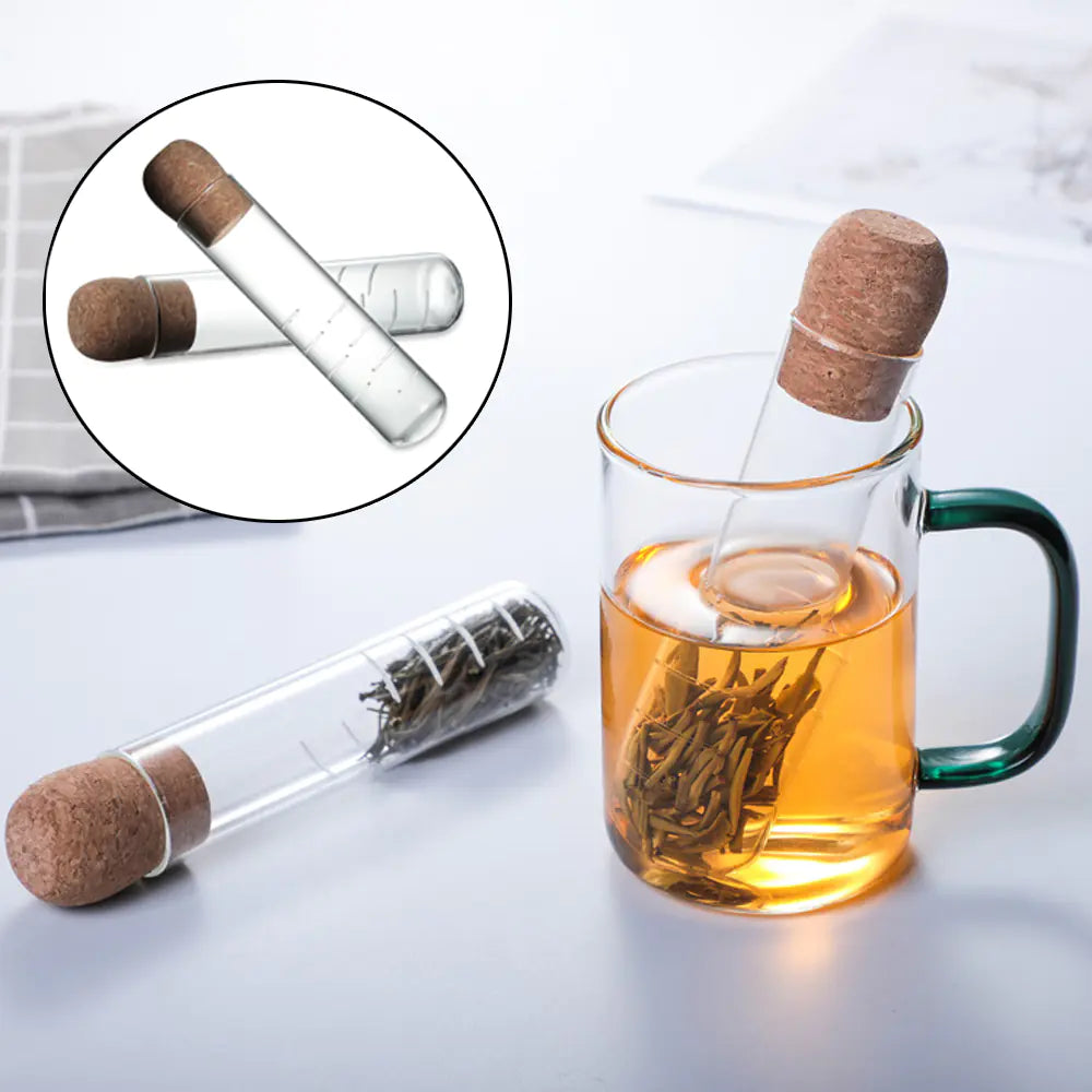 Tea Maker Set with Glass Tube Strainer and Tools