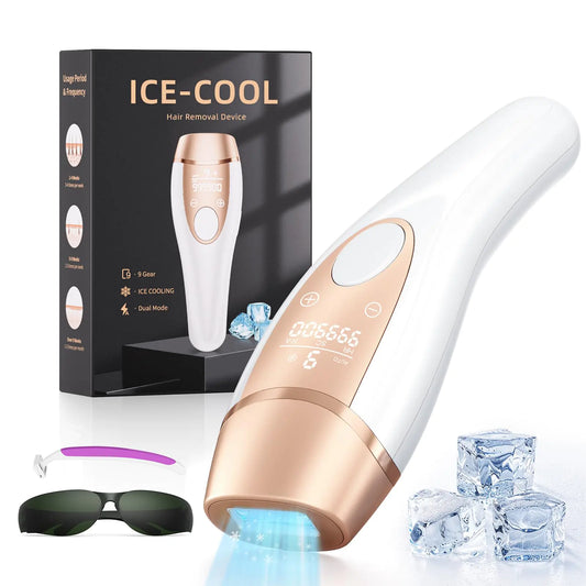 Épilation laser Ubroo IPL Épilation laser pour femmes et hommes Appareil d'épilation à domicile 3 en 1 999900 flashs + Machine d'épilation permanente indolore avec refroidissement par glace pour une utilisation sur tout le corps