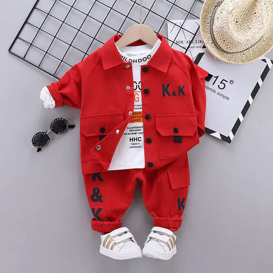 Korean Letter Jacket - Western Style Children's Set