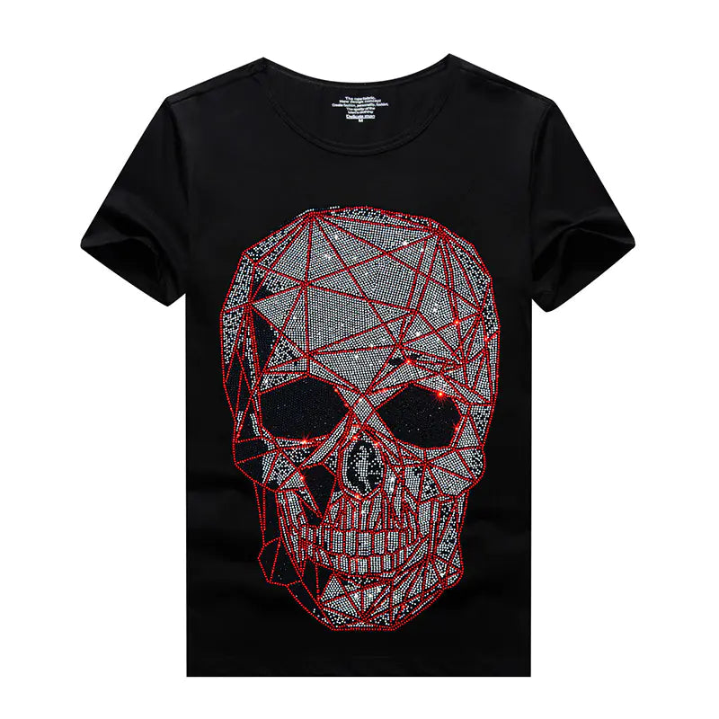 Men's Summer Short Sleeve T-Shirt with Rhinestones