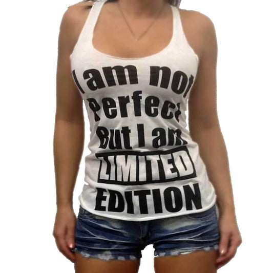 Sleeveless Sexy Tank Top with Letter Print